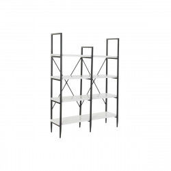Shelves DKD Home Decor Black Metal White 4 Shelves MDF Wood (110 x 30 x 150 cm)