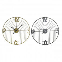 Reloj de Pared DKD Home Decor Negro Dorado Metal Moderno 45 x 3 x 45 cm (2...
