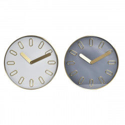 Horloge Murale DKD Home Decor 35,5 x 4,2 x 35,5 cm Verre Gris Doré Aluminium...
