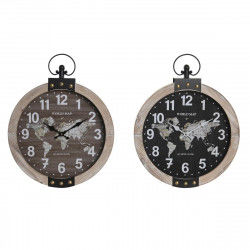 Zegar Ścienny DKD Home Decor 40 x 6,5 x 46 cm Czarny Brązowy Żelazo Vintage...