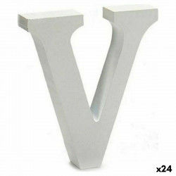 Letter V 2 x 11 cm Wood White (24 Units)