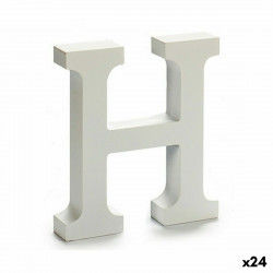 Letter H Wood White (2 x 16 x 14,5 cm) (24 Units)
