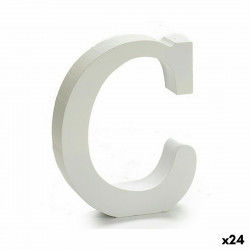 Letter C (24 Units) White Wood 2 x 11 cm