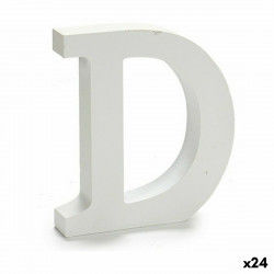 Letter D Wood White (2 x 16 x 14,5 cm) (24 Units)