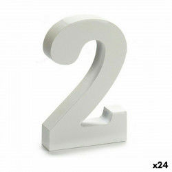Numeri 2 Legno Bianco (2 x 16 x 14,5 cm) (24 Unità)