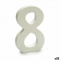 Numeri 8 Legno Bianco (1,8 x 21 x 17 cm) (12 Unità)