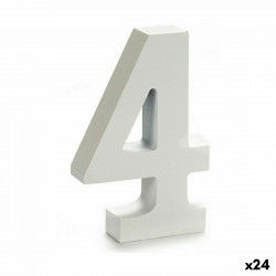 Numeri 4 Legno Bianco (2 x 16 x 14,5 cm) (24 Unità)