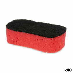 Scourer Black Red Foam Abrasive fibre 7,3 x 4 x 12,3 cm (40 Units)