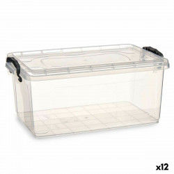 Storage Box with Lid Transparent Plastic 13,7 L 27,5 x 18 x 42,5 cm (12 Units)