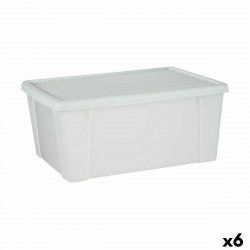 Storage Box with Lid Stefanplast Elegance White Plastic 29 x 17 x 39 cm (6...