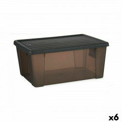 Storage Box with Lid Stefanplast Elegance Grey Plastic 15 L 29 x 17 x 39 cm...