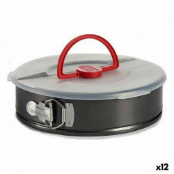Lunch box With lid Black Red Iron 27 x 7 x 27 cm (12 Units)