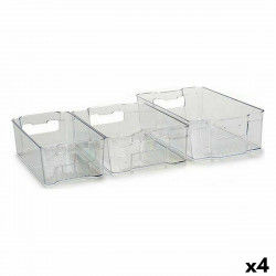 Set of organiser trays Fridge 3 Pieces Transparent Plastic (4 Units)