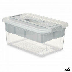 Boîte Multiusage Gris Transparent Plastique 9 L 35,5 x 17 x 23,5 cm (6 Unités)