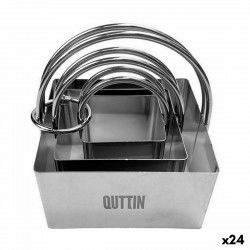 Set of Cake Tins Quttin Stainless steel Silver Squared 3 Pieces (24 Units)