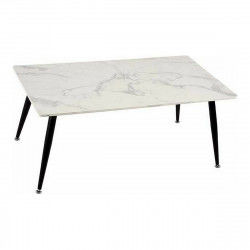 Sofabord Hvid Sort Marmor Metal Melamin Træ MDF 60 x 110 x 45 cm