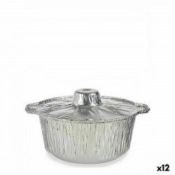 Set of Kitchen Dishes Disposable Pan With lid Aluminium 25,5 x 22 x 9,5 cm...