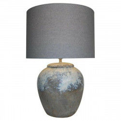 Desk lamp DKD Home Decor Canvas Ceramic Grey (38 x 38 x 60 cm)