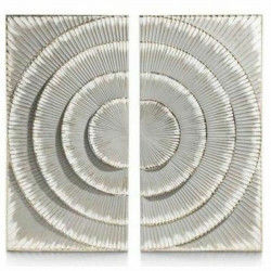 Wall Decoration DKD Home Decor 2 Pieces Silver Grey Modern Circles MDF Wood...