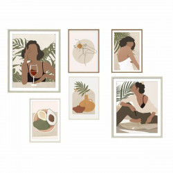 Set of 6 pictures DKD Home Decor Women (30 x 2 x 40 cm)