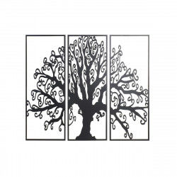 Dekoracja ścienna DKD Home Decor 3 Części Czarny Drzewo Metal (105 x 1,3 x 91...