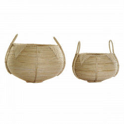 Basket set DKD Home Decor Rattan Bali (2 pcs) (25 x 25 x 22 cm) (35 x 35 x 37...