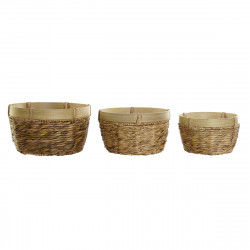 Set de basket DKD Home Decor Bambou Tropical Joncs (40 x 40 x 23 cm) (3 Pièces)