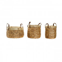 Basket set DKD Home Decor Bamboo Tropical 40 x 40 x 24 cm