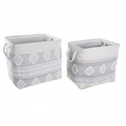 Basket set DKD Home Decor Grey Cotton (45 x 35 x 40 cm) (2 Pieces)