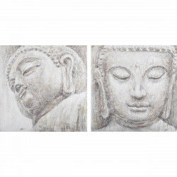 Painting DKD Home Decor Buddha Oriental 80 x 3,5 x 80 cm (2 Units)