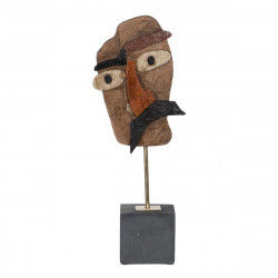 Sculpture Marron Noir Résine 18 x 11 x 48,5 cm Masque