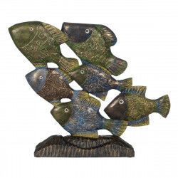 Decorative Figure Blue Brown Green Fish 60 x 11,5 x 52 cm