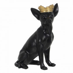 Dekorativ figur Sort Gylden Hund 17 x 11,7 x 25,5 cm