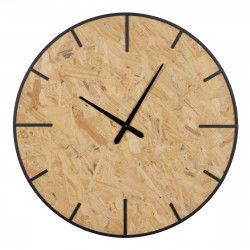 Zegar Ścienny Czarny Naturalny PVC Żelazo Drewno MDF 80 x 4,5 x 80 cm
