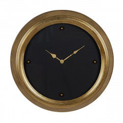 Horloge Murale Noir Doré PVC Verre Fer Bois MDF 46 x 6 x 46 cm