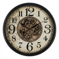 Wall Clock Black Cream Crystal Iron 66 x 9,5 x 66 cm (3 Units)