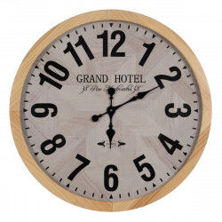 Zegar Ścienny Biały Naturalny Drewno Szkło 76 x 76 x 6 cm