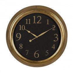 Reloj de Pared Negro Dorado PVC Cristal Hierro Madera MDF 47 x 5,5 x 47 cm