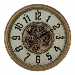 Zegar Ścienny Krem Złoty Szkło Żelazo 66 x 9,5 x 66 cm (3 Sztuk)