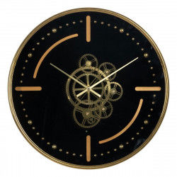 Horloge Murale Noir Doré Fer 46 x 7 x 46 cm