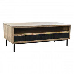 Sofabord DKD Home Decor Sort Lys brun Metal Mangotræ 120 x 60 x 45 cm