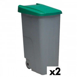 Dustbin with Wheels Denox 85 L Green 58 x 41 x 76 cm