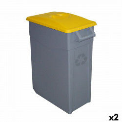 Cubo de Basura para Reciclaje Denox 65 L Amarillo (2 Unidades)