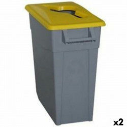 Poubelle recyclage Denox 65 L Jaune (2 Unités)