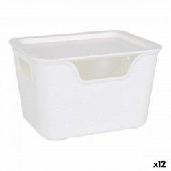 Storage Box with Lid Bella White 17,9 x 13,9 x 11,2 cm (12 Units) (18 x 14 x...
