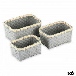 Basket set Confortime 3 Pieces Rectangular (3 Pieces) (6 Units)