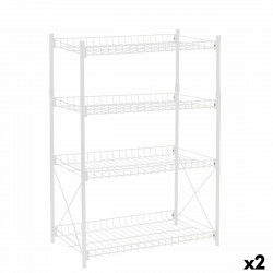Shelves Confortime Metal White 52 x 34 x 86 cm (2 Units)