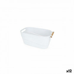 Multi-purpose basket Confortime Plastic White With handles Wood 27 x 14,5 x...