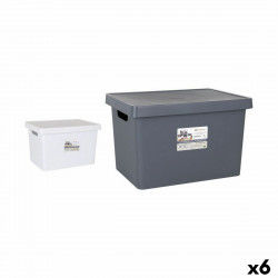 Storage Box with Lid Confortime 17 L With lid Rectangular (6 Units)