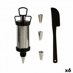 Pastry Bag Set Black Silver Stainless steel Plastic (6 Units)
